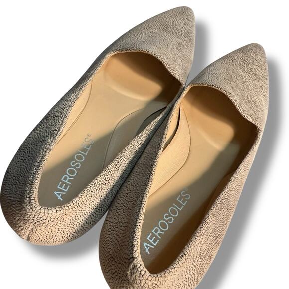 Aerosoles Macrame Women’s Neutral Bone Kitten Heel Textured Leather Pumps 9M - Picture 9 of 12